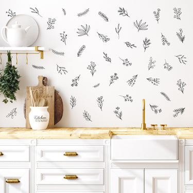 Black Floral Wall Decals